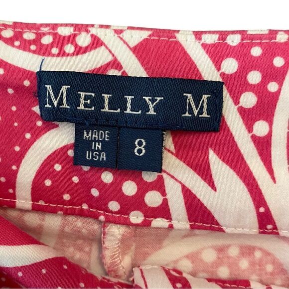 Melly M S 8 Pink Swirl Pattern Side Pickets Resortwear Athleisure Bermuda Shorts - Picture 5 of 5